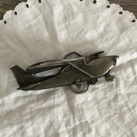 Vtg 1980 J718 Airplane Belt Buckle - Picture 2 of 12